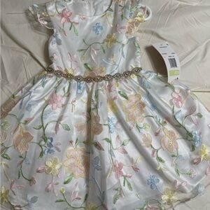 Rare Editions White Ruched Ruffled A-Line Dress